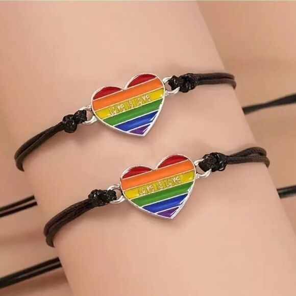 PRIDE rainbow couples bracelets - Picture 2 of 7